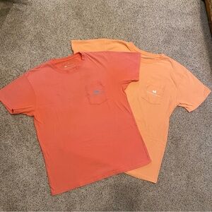 Southern Marsh Coral and Peach Short Sleeve Pocket Tees